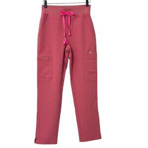 Figs Women's NWT Yola Scrub Pants Mauve High Waisted Yoga WB Petite Tech Size XS
